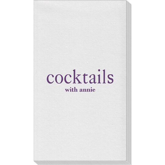 Big Word Cocktails Linen Like Guest Towels